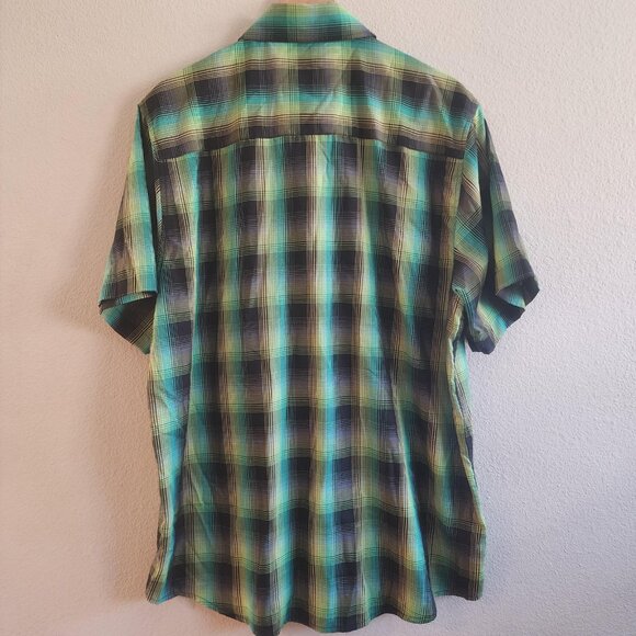 Dixxon Flannel Co Shirt Mens XL Green Black Plaid Mad Scientist Bamboo Button Up - Picture 8 of 10